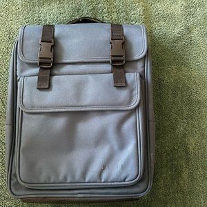 Retro vintage blue laptop bag